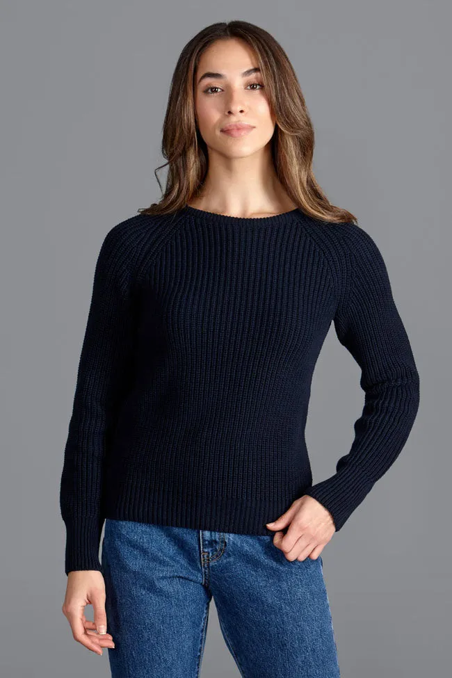 Womens 100% Cotton Heavyweight Fisherman Rib Jumper