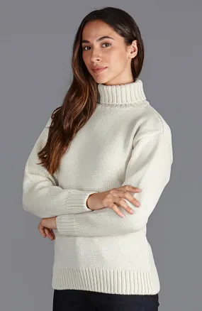 Womens Chunky Merino Wool Submariner Roll Neck Jumper