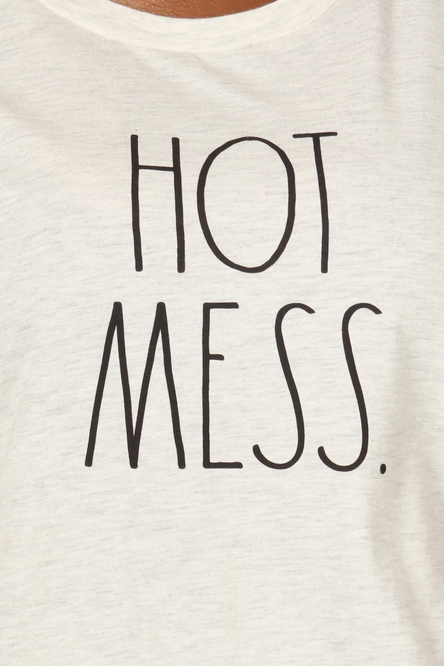 Women's "HOT MESS" Short Sleeve Shirttail Hem T-Shirt