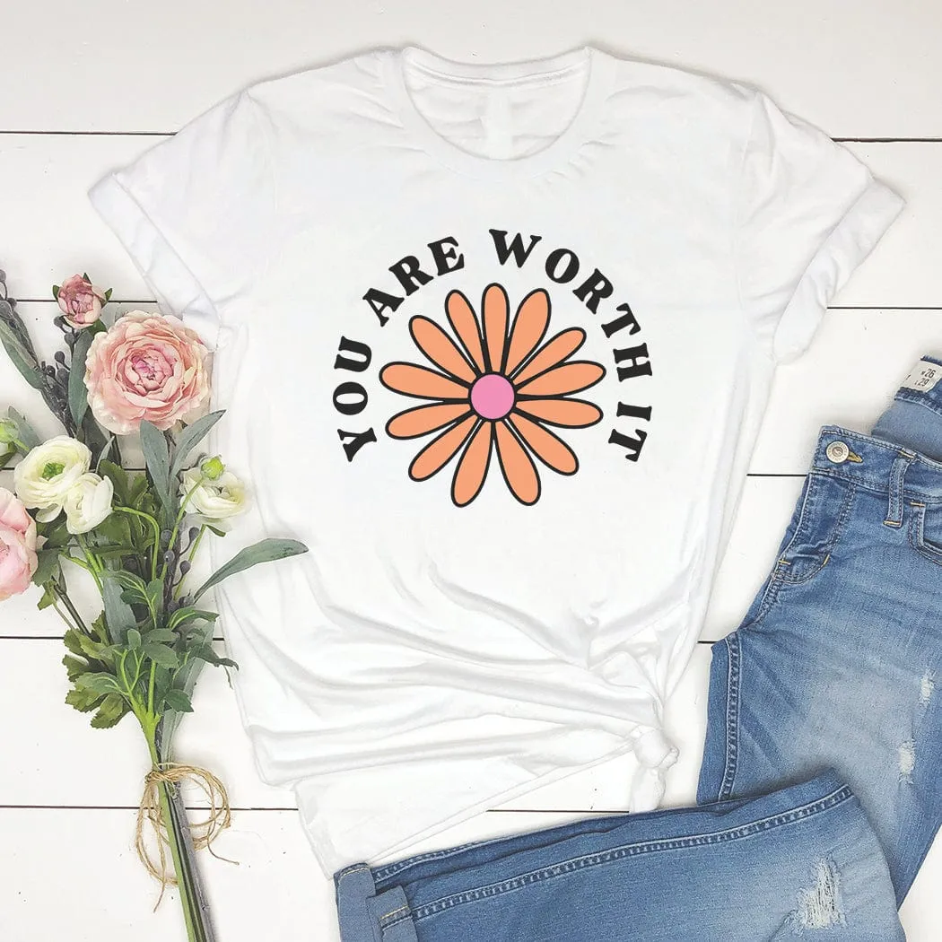 Worth It Floral Spring Graphic T-Shirt - SP425